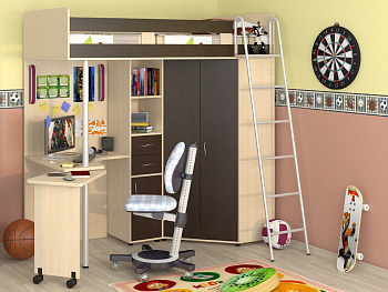 Кровать-чердак "Теремок М85"