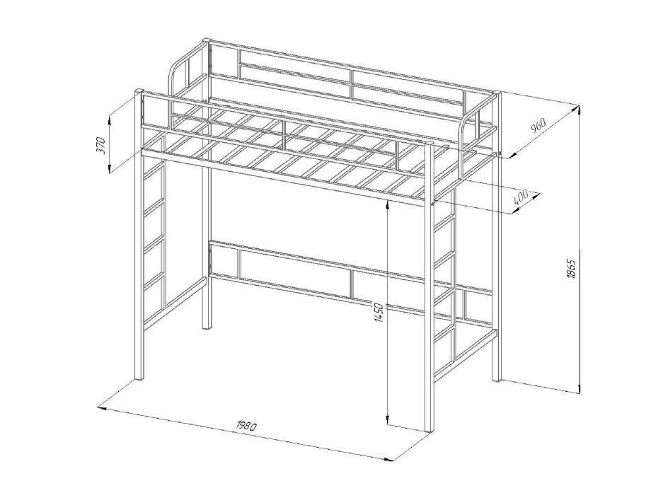 Кровать-чердак "Севилья 1.1"