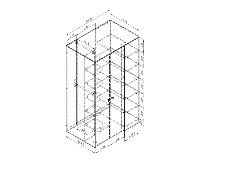 Шкаф-гардеробная ДЕЛЬТА 3
