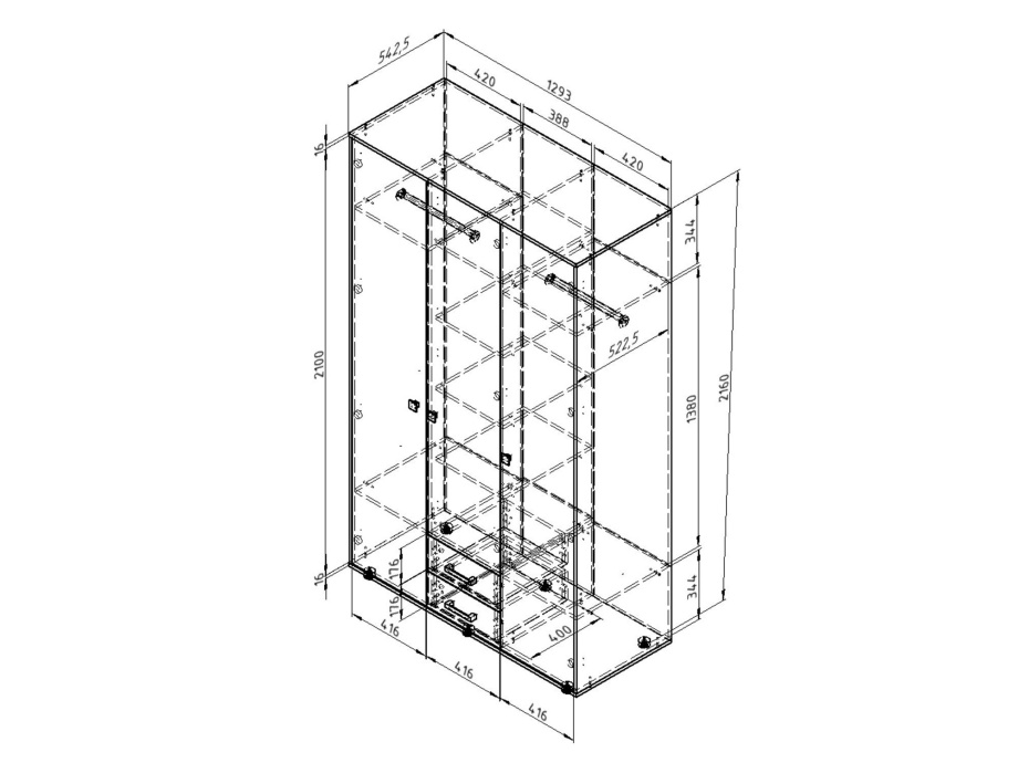 Шкаф для одежды ДЕЛЬТА 3.03