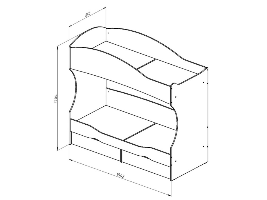 Кровать двухъярусная ДЕЛЬТА 20