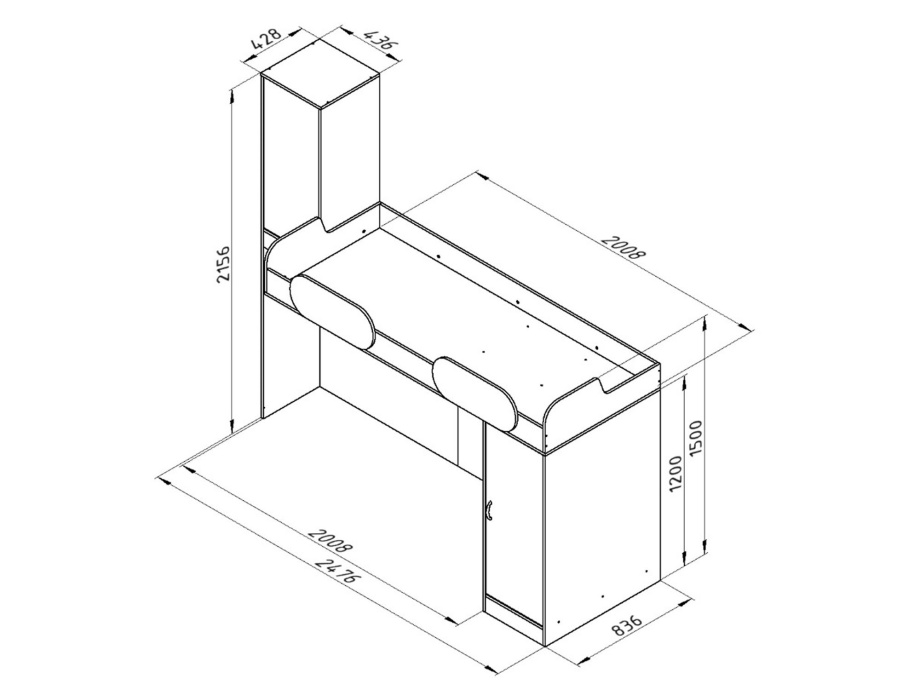 Кровать верхняя ДЕЛЬТА 18.03