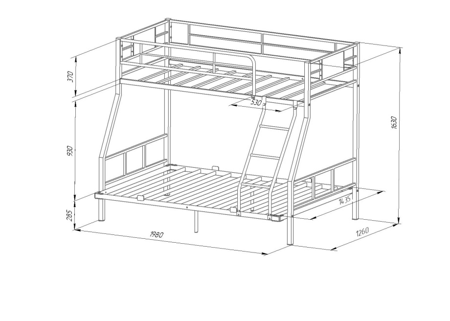 Кровать двухъярусная «Гранада 1 140» с отверстиями под полку